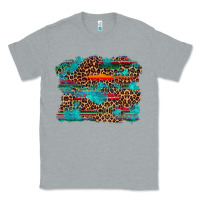 Heather Grey western serape leopard turquoise  background Classic Tee - Artiststas