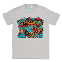 Moon Dust western serape leopard turquoise  background Classic Tee - Artiststas
