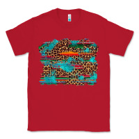 Red western serape leopard turquoise  background Classic Tee - Artiststas