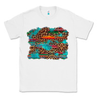 White western serape leopard turquoise  background Classic Tee - Artiststas