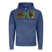 Vintage Denim Peace Love Malayan Sun Bear Vintage Hoodie - LillyAllenDesigns