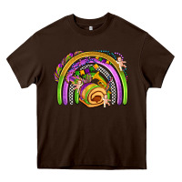 Chocolate Brown mardi gras rainbow Heavy Core Tee - OliviaCreatesArt