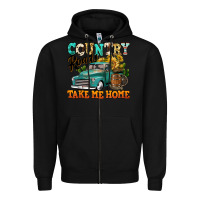 Black country roads take me home vintage truck Zipper Hoodie - Jasminsmagicworld