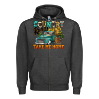 Charcoal Heather country roads take me home vintage truck Zipper Hoodie - Jasminsmagicworld