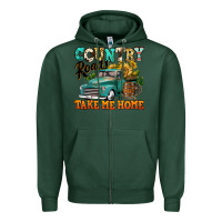 Sports Green country roads take me home vintage truck Zipper Hoodie - Jasminsmagicworld