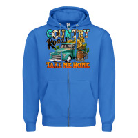 True Royal country roads take me home vintage truck Zipper Hoodie - Jasminsmagicworld