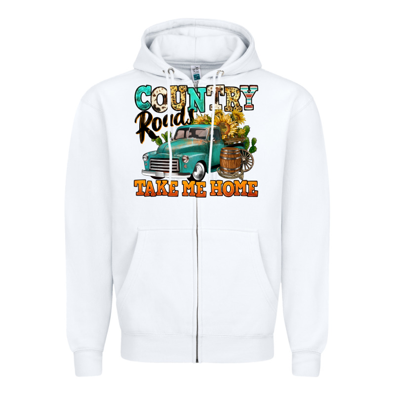 Country Roads Take Me Home Vintage Truck Zipper Hoodie by Jasminsmagicworld | Teevron