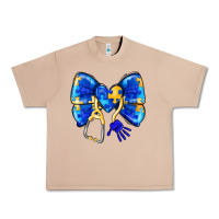Burro Down Syndrome Ribbon Urban Heavy Tee - CowhideDigitalArt