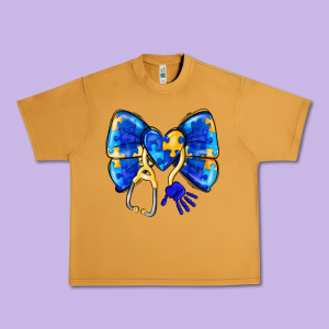 Down Syndrome Ribbon Urban Heavy Tee Designed By Cowhidedigitalart