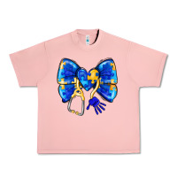 Salmon Down Syndrome Ribbon Urban Heavy Tee - CowhideDigitalArt