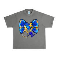 Tornado Down Syndrome Ribbon Urban Heavy Tee - CowhideDigitalArt