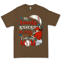 Cacao My favorite baseball player calls me mom Premium Tee - FaDigitalArtStudio