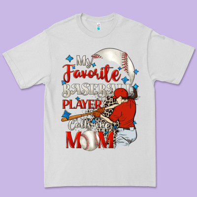 My Favorite Baseball Player Calls Me Mom Premium Tee Designed By Fadigitalartstudio