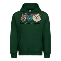 Forest Green peace love pomeranian Urban Hoodie - RanaPortraitStore