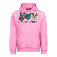 Fuchsia Pink peace love pomeranian Urban Hoodie - RanaPortraitStore