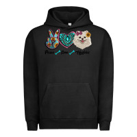 Pigment Black peace love pomeranian Urban Hoodie - RanaPortraitStore