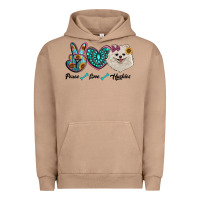 Pigment Burro peace love pomeranian Urban Hoodie - RanaPortraitStore