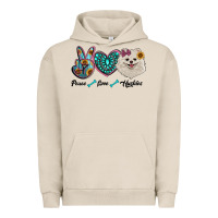Pigment French Oak peace love pomeranian Urban Hoodie - RanaPortraitStore
