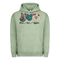 Pigment Oil Green peace love pomeranian Urban Hoodie - RanaPortraitStore