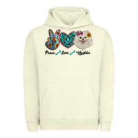 Pigment Pistachio peace love pomeranian Urban Hoodie - RanaPortraitStore