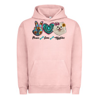 Pigment Salmon peace love pomeranian Urban Hoodie - RanaPortraitStore