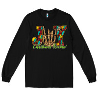Black joy Christmas Rockin Long Sleeve Tee - CowhideDigitalArt