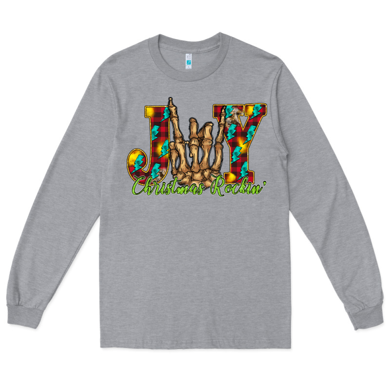 Joy Christmas Rockin Long Sleeve Tee by CowhideDigitalArt | Teevron