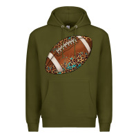 Army Green western football leopard turquoise pattern Premium Hoodie - Artiststas