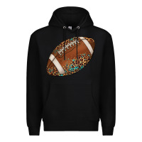 Black western football leopard turquoise pattern Premium Hoodie - Artiststas