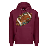 Burgundy western football leopard turquoise pattern Premium Hoodie - Artiststas