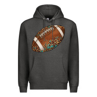 Charcoal Heather western football leopard turquoise pattern Premium Hoodie - Artiststas