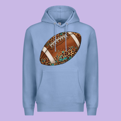 Western Football Leopard Turquoise Pattern Premium Hoodie Designed By Artiststas