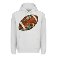 Dove Grey western football leopard turquoise pattern Premium Hoodie - Artiststas