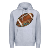 Heather Grey western football leopard turquoise pattern Premium Hoodie - Artiststas