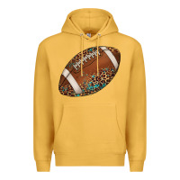 Mustard western football leopard turquoise pattern Premium Hoodie - Artiststas