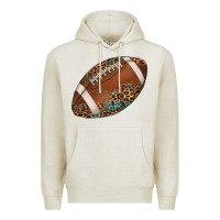 Oatmeal Heather western football leopard turquoise pattern Premium Hoodie - Artiststas