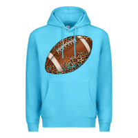Ocean Blue western football leopard turquoise pattern Premium Hoodie - Artiststas