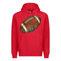 Red western football leopard turquoise pattern Premium Hoodie - Artiststas