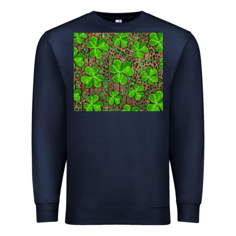 Saint Patricks Day Shamrock And Leopard Premium Sweatshirt by RanaPortraitStore | Teevron
