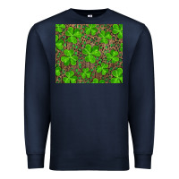 Navy Saint Patricks Day Shamrock And Leopard Premium Sweatshirt - RanaPortraitStore