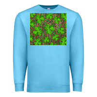Ocean Blue Saint Patricks Day Shamrock And Leopard Premium Sweatshirt - RanaPortraitStore
