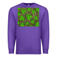 Purple Saint Patricks Day Shamrock And Leopard Premium Sweatshirt - RanaPortraitStore