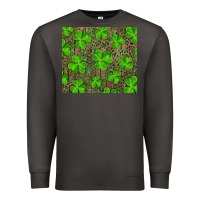 Smoke Saint Patricks Day Shamrock And Leopard Premium Sweatshirt - RanaPortraitStore