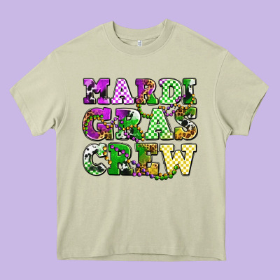Mardi Gras Crew Olivia Heavy Core Tee Designed By Oliviacreatesart