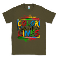 Army Green color outside the lines autism Classic Tee - OliviaCreatesArt