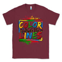 Burgundy color outside the lines autism Classic Tee - OliviaCreatesArt