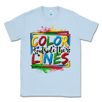 Dusty Blue color outside the lines autism Classic Tee - OliviaCreatesArt