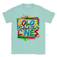 Seafoam color outside the lines autism Classic Tee - OliviaCreatesArt