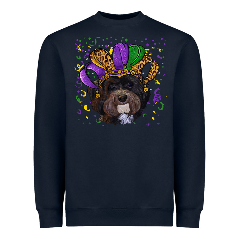 Mardi Gras Havanese Dog With Hat Heavyweight Sweatshirt by RanaPortraitStore | Teevron