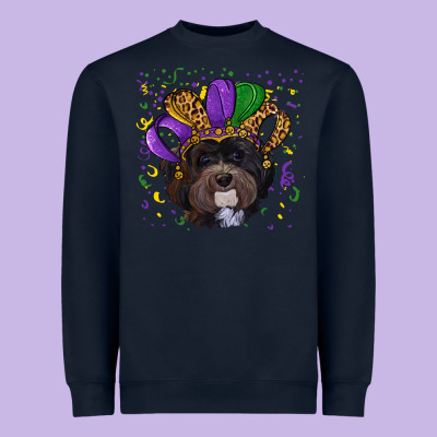 Mardi Gras Havanese Dog With Hat Heavyweight Sweatshirt Designed By Ranaportraitstore